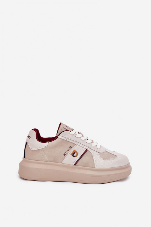 Oda Moteriškas Sneakers modelio batai su platforma Daniel Lopez Just Dare SS2D4003 smėlio spalvos