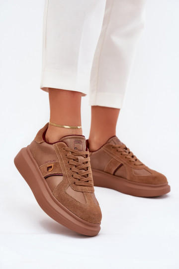 Oda Moteriškas Sneakers modelio batai su platforma Daniel Lopez Just Dare SS2D4005 rudos spalvos