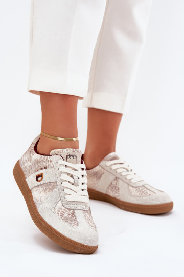 Sneakers modelio batai Moteriškas Daniel Lopez Just Dare SS2D4032 Gyvūnų raštas smėlio spalvos