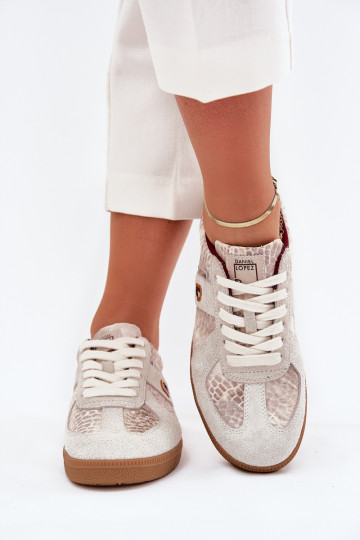 Sneakers modelio batai Moteriškas Daniel Lopez Just Dare SS2D4032 Gyvūnų raštas smėlio spalvos 2