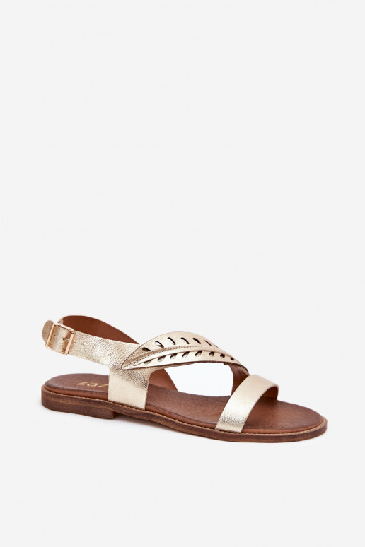 Moteriškos basutėssuĮjungtaturalnej Skóry su plačiais kulniukais Zazoo 3564 aukso spalvos Moteriškos basutėssuĮjungtaturalnej Skóry su plačiais kulniukais Zazoo 3564 aukso spalvos