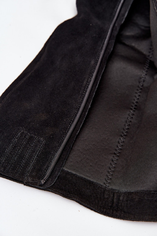 iš zomšos ilgaauliai batai su kulniukais Užraktas juodos spalvos Lissara iš zomšos ilgaauliai batai su kulniukais Užraktas juodos spalvos Lissara