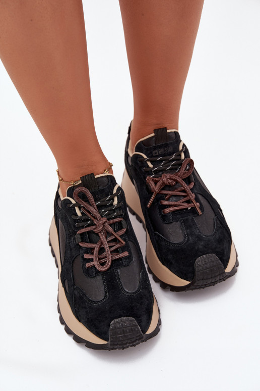 Oda Sneakers modelio batai su platforma Moteriškas Big Star SS274628 HI-POLY SYSTEM juodos spalvos