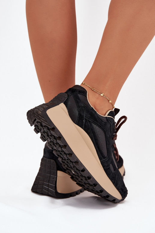 Oda Sneakers modelio batai su platforma Moteriškas Big Star SS274628 HI-POLY SYSTEM juodos spalvos