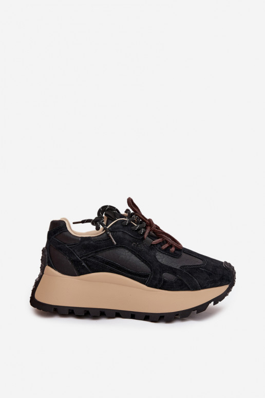 Oda Sneakers modelio batai su platforma Moteriškas Big Star SS274628 HI-POLY SYSTEM juodos spalvos