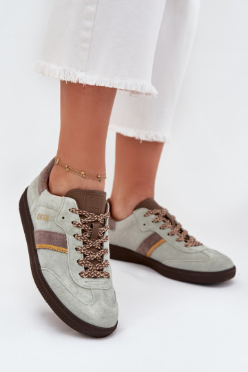 iš zomšos Žemas Sneakers modelio batai Moteriškas Big Star SS274678 HI-POLY SYSTEM mėtinės spalvos 2