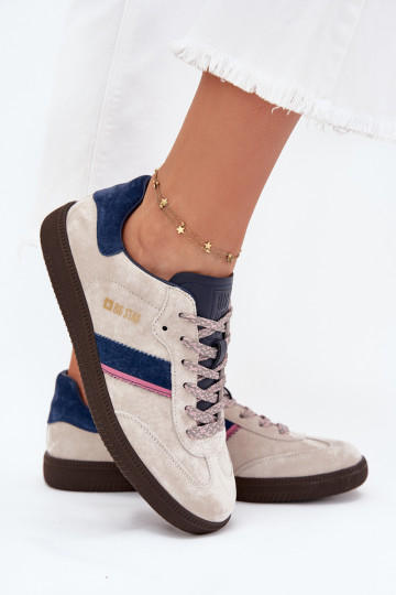 iš zomšos Žemas Sneakers modelio batai Moteriškas Big Star SS274679 HI-POLY SYSTEM pilkos spalvos