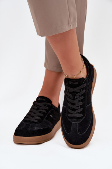 iš zomšos Sneakers modelio batai Moteriškas Big Star SS274673 HI-POLY SYSTEM juodos spalvos