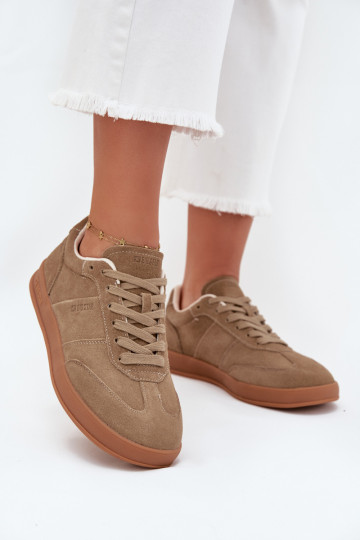iš zomšos Sneakers modelio batai Moteriškas Big Star SS274675 HI-POLY SYSTEM smėlio spalvos 2