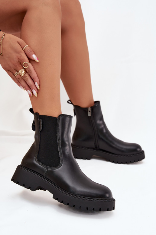 Oda stilingi aulinukai Moteriškas pašiltinti Į Pilį Big Star OO274109 juodos spalvos Oda stilingi aulinukai Moteriškas pašiltinti Į Pilį Big Star OO274109 juodos spalvos