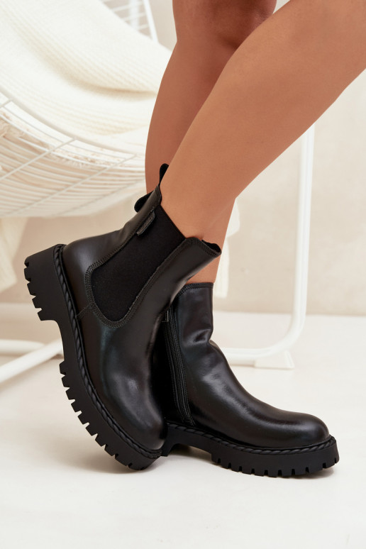 Oda stilingi aulinukai Moteriškas pašiltinti Į Pilį Big Star OO274109 juodos spalvos Oda stilingi aulinukai Moteriškas pašiltinti Į Pilį Big Star OO274109 juodos spalvos