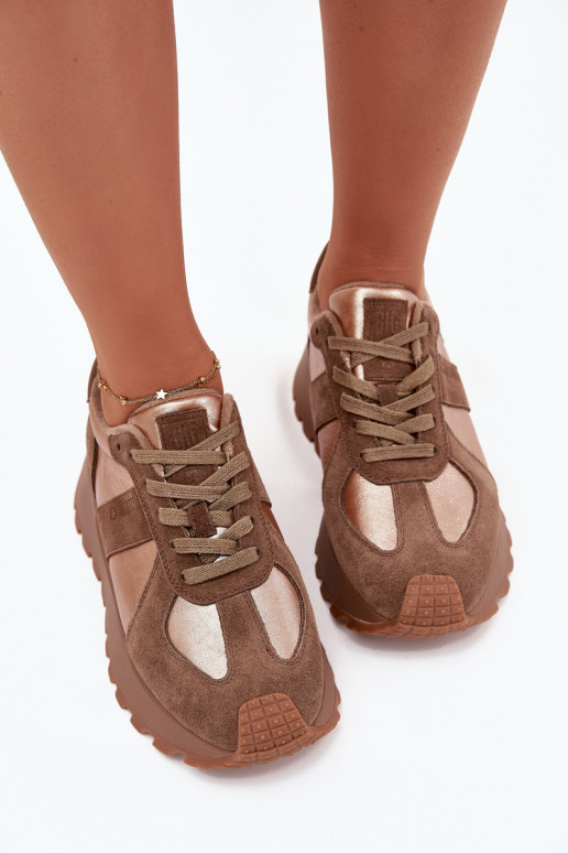 iš zomšos Sneakers modelio batai Moteriškas pašiltinti su platforma Big Star OO274A218 HI-POLY SYSTEM rudos spalvos iš zomšos Sneakers modelio batai Moteriškas pašiltinti su platforma Big Star OO274A218 HI-POLY SYSTEM rudos spalvos