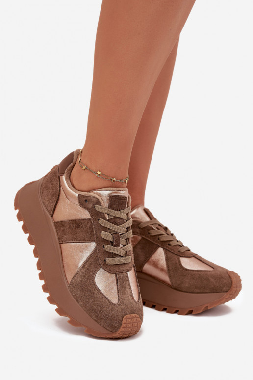 iš zomšos Sneakers modelio batai Moteriškas pašiltinti su platforma Big Star OO274A218 HI-POLY SYSTEM rudos spalvos iš zomšos Sneakers modelio batai Moteriškas pašiltinti su platforma Big Star OO274A218 HI-POLY SYSTEM rudos spalvos