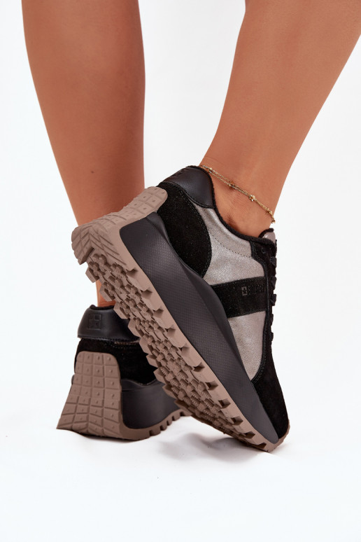 iš zomšos Sneakers modelio batai Moteriškas pašiltinti su platforma Big Star OO274A217 HI-POLY SYSTEM juodos spalvos iš zomšos Sneakers modelio batai Moteriškas pašiltinti su platforma Big Star OO274A217 HI-POLY SYSTEM juodos spalvos