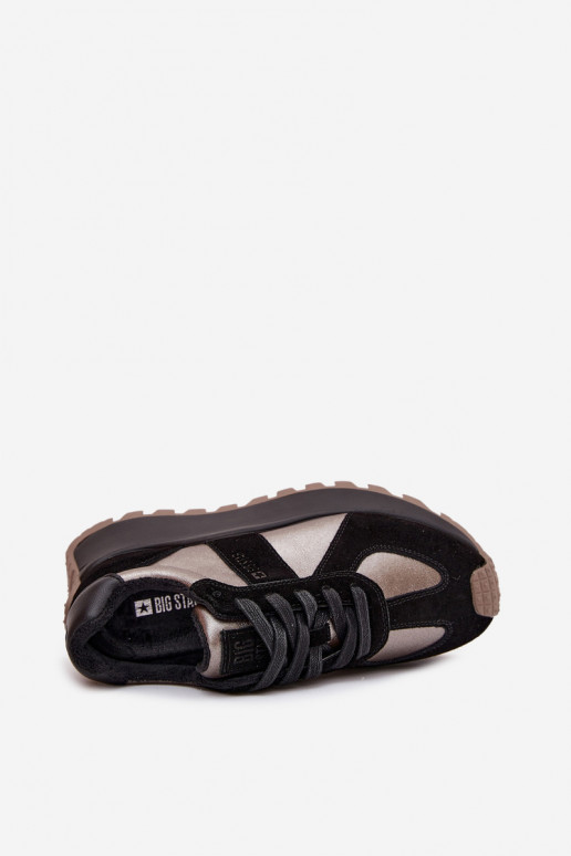 iš zomšos Sneakers modelio batai Moteriškas pašiltinti su platforma Big Star OO274A217 HI-POLY SYSTEM juodos spalvos iš zomšos Sneakers modelio batai Moteriškas pašiltinti su platforma Big Star OO274A217 HI-POLY SYSTEM juodos spalvos