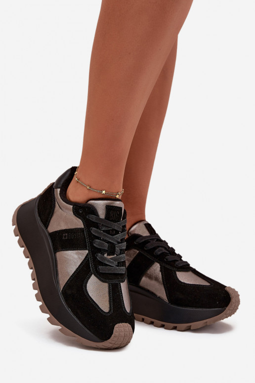 iš zomšos Sneakers modelio batai Moteriškas pašiltinti su platforma Big Star OO274A217 HI-POLY SYSTEM juodos spalvos iš zomšos Sneakers modelio batai Moteriškas pašiltinti su platforma Big Star OO274A217 HI-POLY SYSTEM juodos spalvos