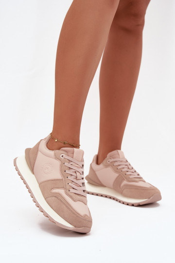 Odiniai moteriški sportbačiai Big Star OO274521 HI-POLY SYSTEM, nude spalvos 2
