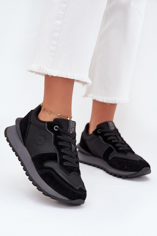 Oda Sneakers modelio batai Moteriškas Big Star OO274529 HI-POLY SYSTEM juodos spalvos Oda Sneakers modelio batai Moteriškas Big Star OO274529 HI-POLY SYSTEM juodos spalvos