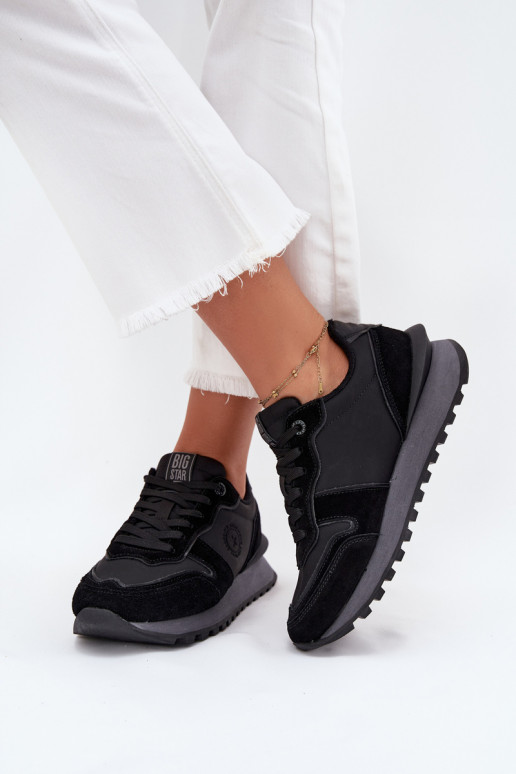 Oda Sneakers modelio batai Moteriškas Big Star OO274529 HI-POLY SYSTEM juodos spalvos Oda Sneakers modelio batai Moteriškas Big Star OO274529 HI-POLY SYSTEM juodos spalvos