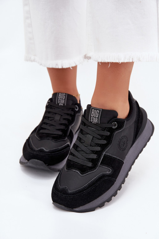 Oda Sneakers modelio batai Moteriškas Big Star OO274529 HI-POLY SYSTEM juodos spalvos Oda Sneakers modelio batai Moteriškas Big Star OO274529 HI-POLY SYSTEM juodos spalvos