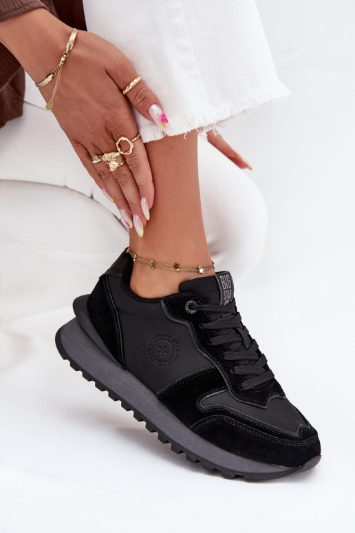 Oda Sneakers modelio batai Moteriškas Big Star OO274529 HI-POLY SYSTEM juodos spalvos Oda Sneakers modelio batai Moteriškas Big Star OO274529 HI-POLY SYSTEM juodos spalvos