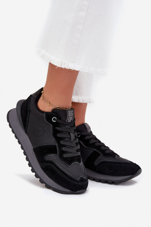 Oda Sneakers modelio batai Moteriškas Big Star OO274529 HI-POLY SYSTEM juodos spalvos Oda Sneakers modelio batai Moteriškas Big Star OO274529 HI-POLY SYSTEM juodos spalvos