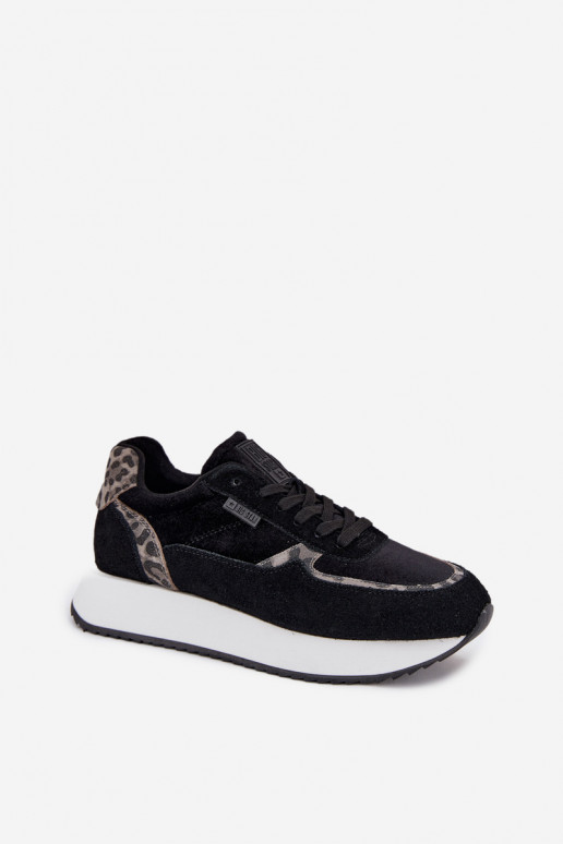 iš zomšos Sneakers modelio batai Moteriškas Big Star OO274A312 HI-POLY SYSTEM juodos spalvos su leopardo kailio raštais iš zomšos Sneakers modelio batai Moteriškas Big Star OO274A312 HI-POLY SYSTEM juodos spalvos su leopardo kailio raštais