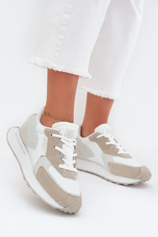 Oda Sneakers modelio batai Moteriškas Big Star OO274563 Hi-Poly System baltos spalvos Oda Sneakers modelio batai Moteriškas Big Star OO274563 Hi-Poly System baltos spalvos