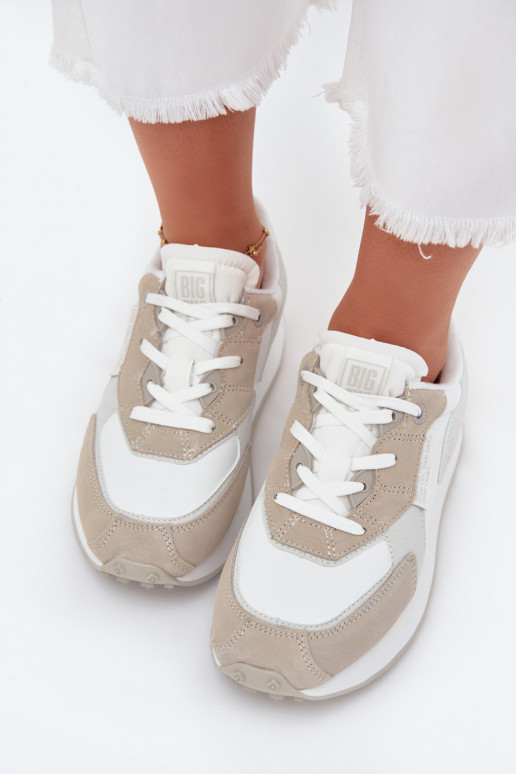 Oda Sneakers modelio batai Moteriškas Big Star OO274563 Hi-Poly System baltos spalvos Oda Sneakers modelio batai Moteriškas Big Star OO274563 Hi-Poly System baltos spalvos