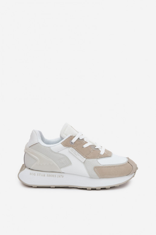 Oda Sneakers modelio batai Moteriškas Big Star OO274563 Hi-Poly System baltos spalvos Oda Sneakers modelio batai Moteriškas Big Star OO274563 Hi-Poly System baltos spalvos