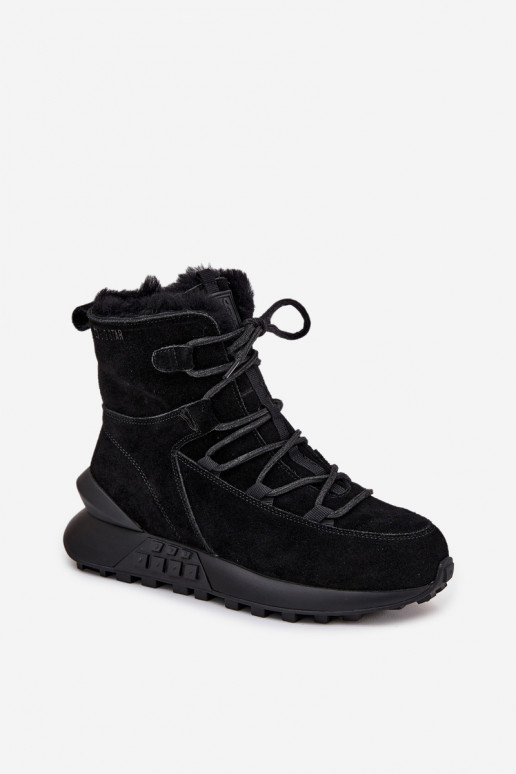 iš zomšos sniego batai Moteriškas su kailiuku Big Star SS274319 juodos spalvos