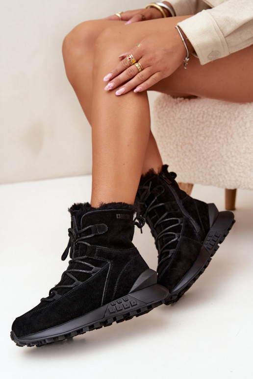 iš zomšos sniego batai Moteriškas su kailiuku Big Star SS274319 juodos spalvos