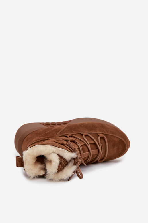 iš zomšos sniego batai Moteriškas su kailiuku Big Star SS274318 rudos spalvos iš zomšos sniego batai Moteriškas su kailiuku Big Star SS274318 rudos spalvos