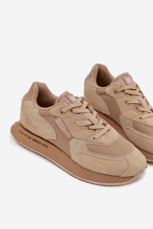 Oda Sneakers modelio batai Vyriški Big Star OO174298 Hi-Poly System smėlio spalvos