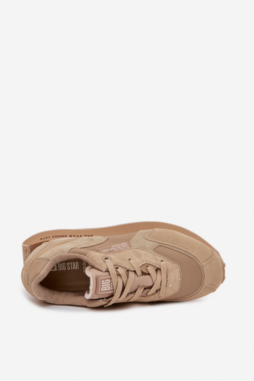 Oda Sneakers modelio batai Vyriški Big Star OO174298 Hi-Poly System smėlio spalvos