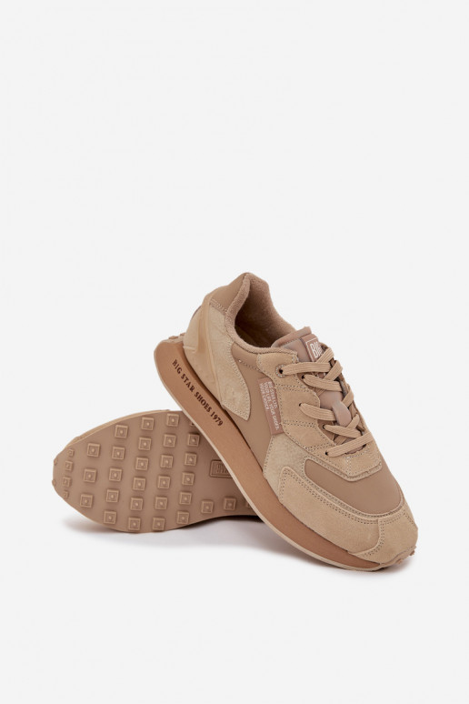 Oda Sneakers modelio batai Vyriški Big Star OO174298 Hi-Poly System smėlio spalvos