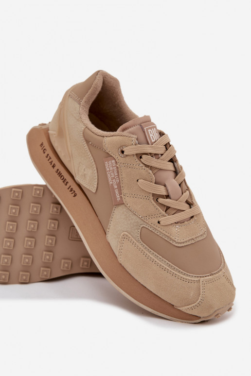 Oda Sneakers modelio batai Vyriški Big Star OO174298 Hi-Poly System smėlio spalvos