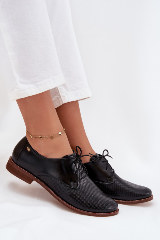 Oda batai Moteriškas Elegantiško stiliaus su raišteliais Zazoo 4238 juodos spalvos Oda batai Moteriškas Elegantiško stiliaus su raišteliais Zazoo 4238 juodos spalvos