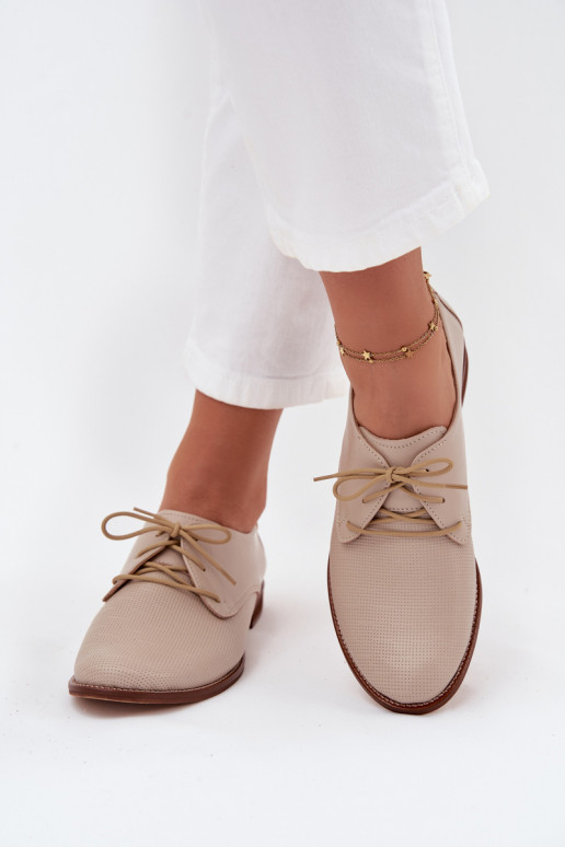 Oda batai Moteriškas Elegantiško stiliaus su raišteliais Zazoo 4238 smėlio spalvos