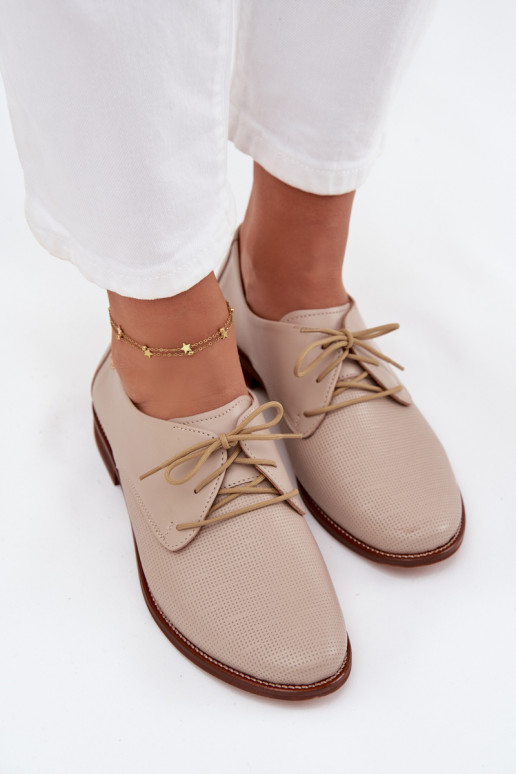 Oda batai Moteriškas Elegantiško stiliaus su raišteliais Zazoo 4238 smėlio spalvos