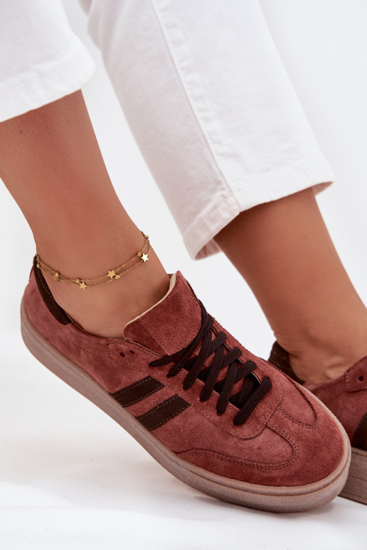 Zazoo N1068S2 Zomšiniai Sneakers modelio batai su platforma rudos spalvos Zazoo N1068S2 Zomšiniai Sneakers modelio batai su platforma rudos spalvos