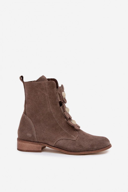 Zomšiniai batai Moteriškas Su puošniaisi su gėlių motyvaiskami Zazoo 3085 smėlio spalvos Zomšiniai batai Moteriškas Su puošniaisi su gėlių motyvaiskami Zazoo 3085 smėlio spalvos