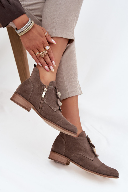 iš zomšos batai Moteriškas Su puošniaisi su gėlių motyvaiskami Zazoo 3080 smėlio spalvos iš zomšos batai Moteriškas Su puošniaisi su gėlių motyvaiskami Zazoo 3080 smėlio spalvos