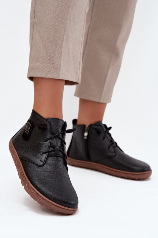 Oda batai Barefoot Moteriškas Su puošniais Detalem Zazoo 30072 juodos spalvos Oda batai Barefoot Moteriškas Su puošniais Detalem Zazoo 30072 juodos spalvos