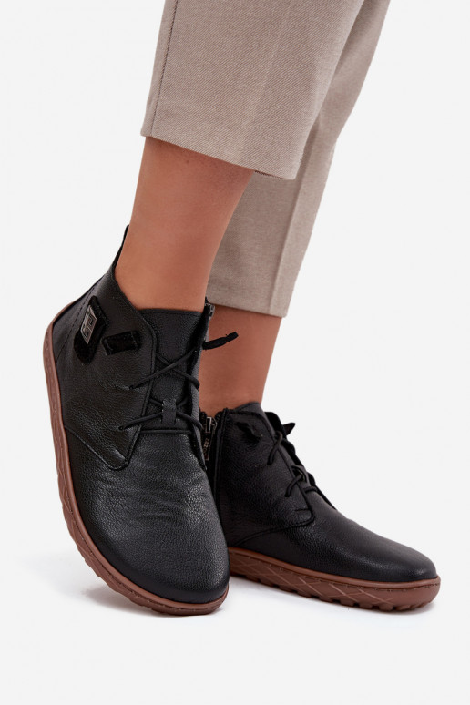 Oda batai Barefoot Moteriškas Su puošniais Detalem Zazoo 30072 juodos spalvos Oda batai Barefoot Moteriškas Su puošniais Detalem Zazoo 30072 juodos spalvos