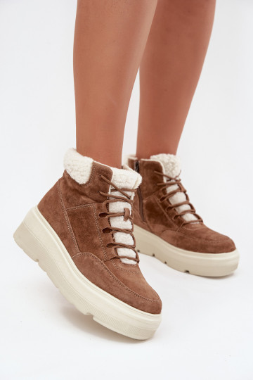 iš zomšos sniego batai Moteriškas su pašiltinimu su platforma Vinceza 95354 rudos spalvos 2
