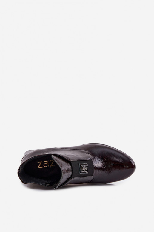 Oda su lako efektu Aulinukai Klocke Su puošniais Detalem pašiltinti Zazoo 60560 bordo spalvos