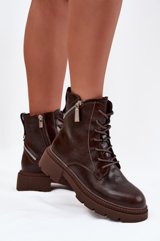 Oda Darbiniai kulkšnies batai Moteriškas pašiltinti Big Star SS274453 rudos spalvos Oda Darbiniai kulkšnies batai Moteriškas pašiltinti Big Star SS274453 rudos spalvos