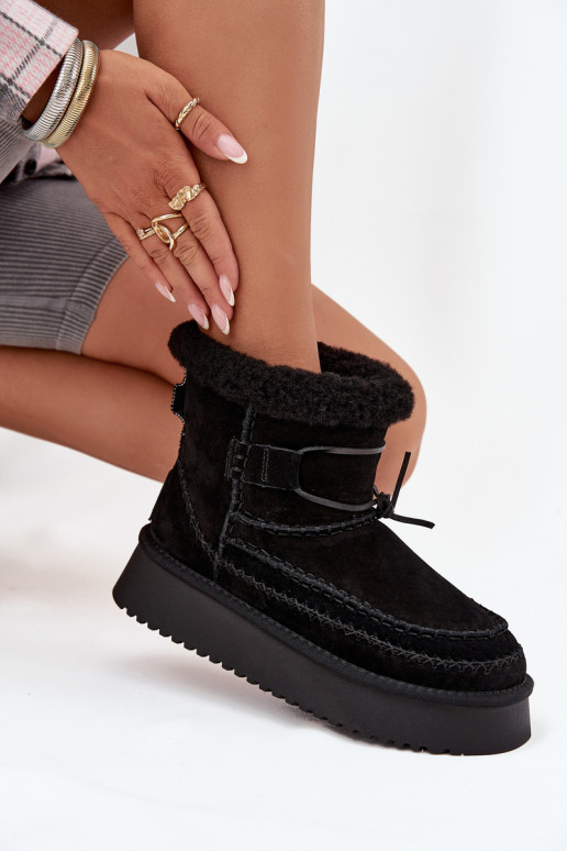 iš zomšos sniego batai Moteriškas Su puošniaisi Przeszyciami Big Star SS274372 juodos spalvos