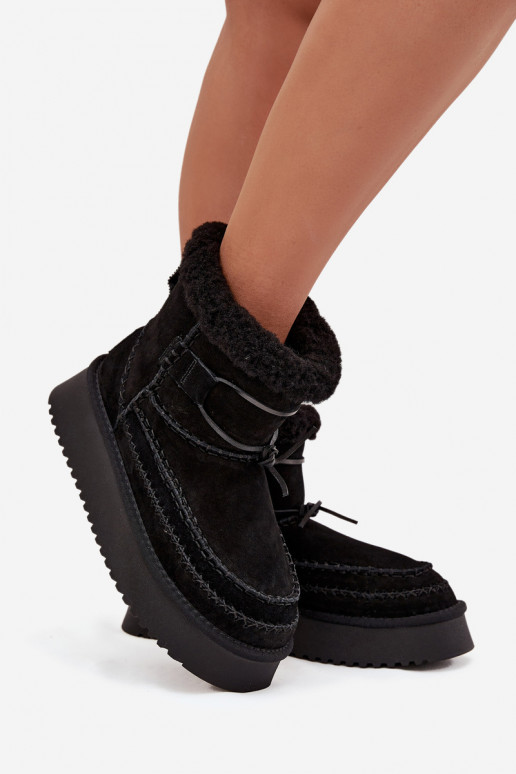 iš zomšos sniego batai Moteriškas Su puošniaisi Przeszyciami Big Star SS274372 juodos spalvos